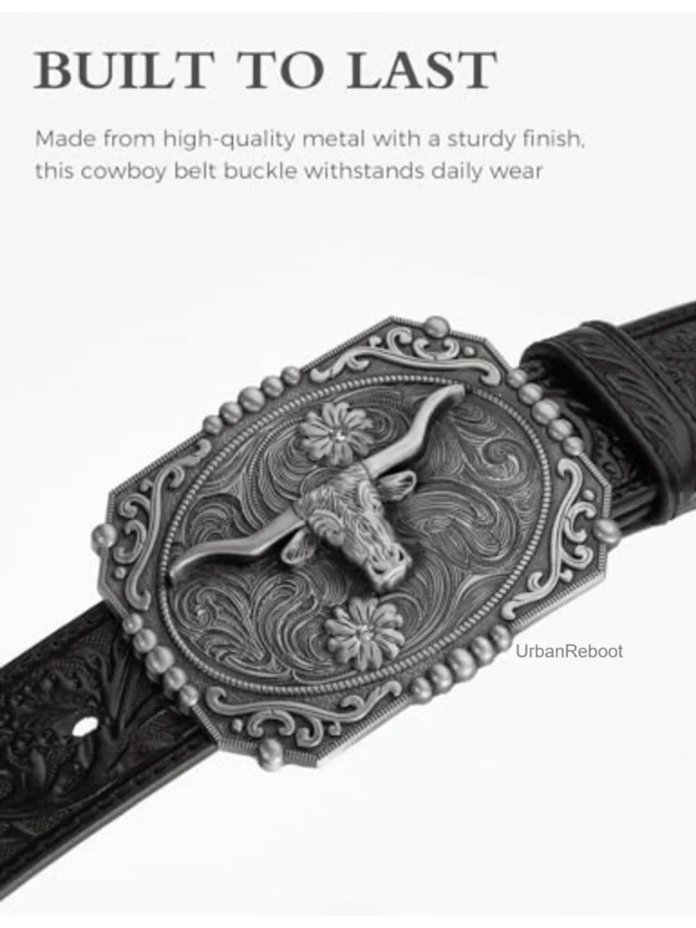 Western Style Belt Buckle 1.5 Inch Cowboy Cowgirl Replaceable Metal